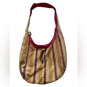 Unbranded Large Multicolor Festive Boho Hippie Crossbody Purse Adjustable Strap